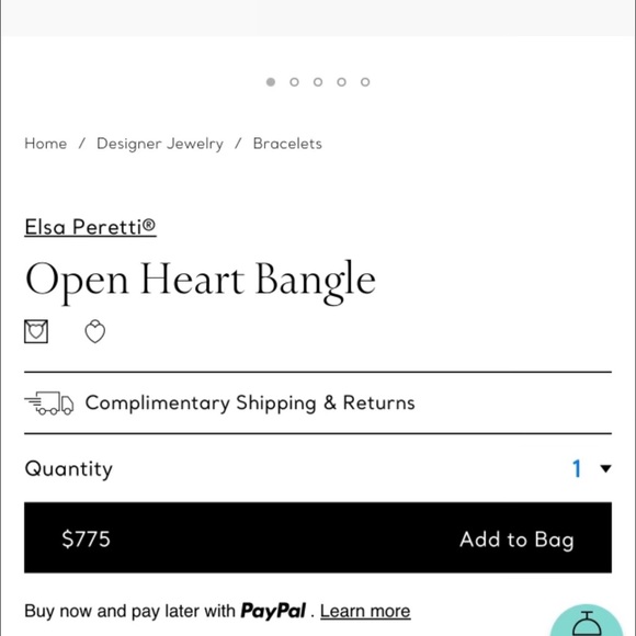 Tiffany & Co. Elsa Peretti Open Heart Bangle – Size Small - Picture 2 of 4